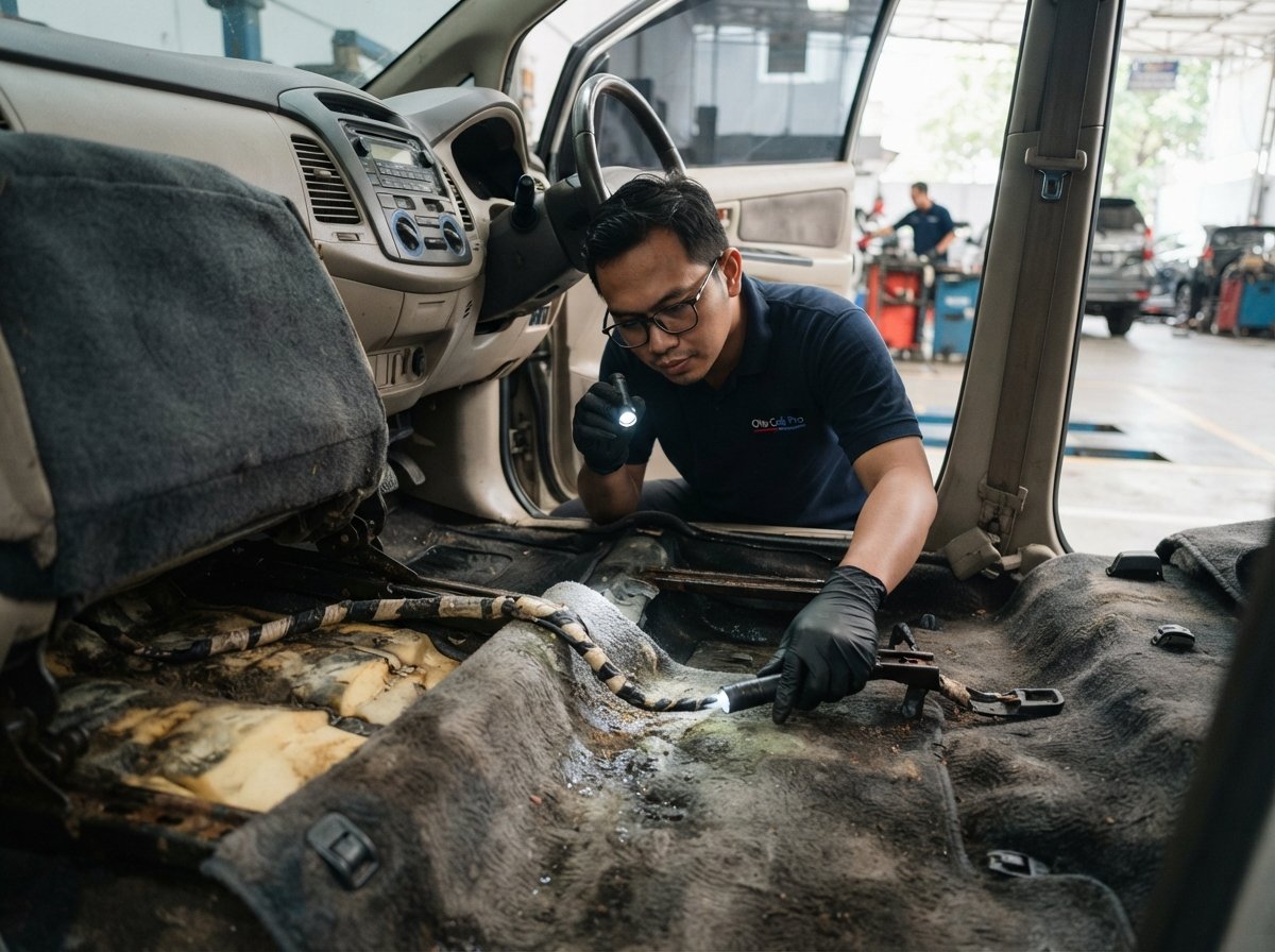 Pemeriksaan indikasi bekas banjir pada mobil